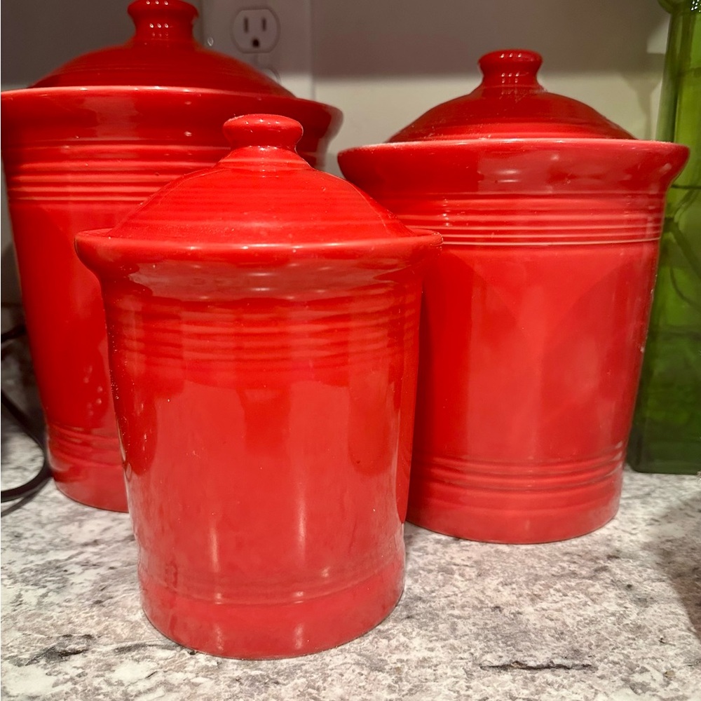 Fiesta Scarlet Red Kitchen Canister Set